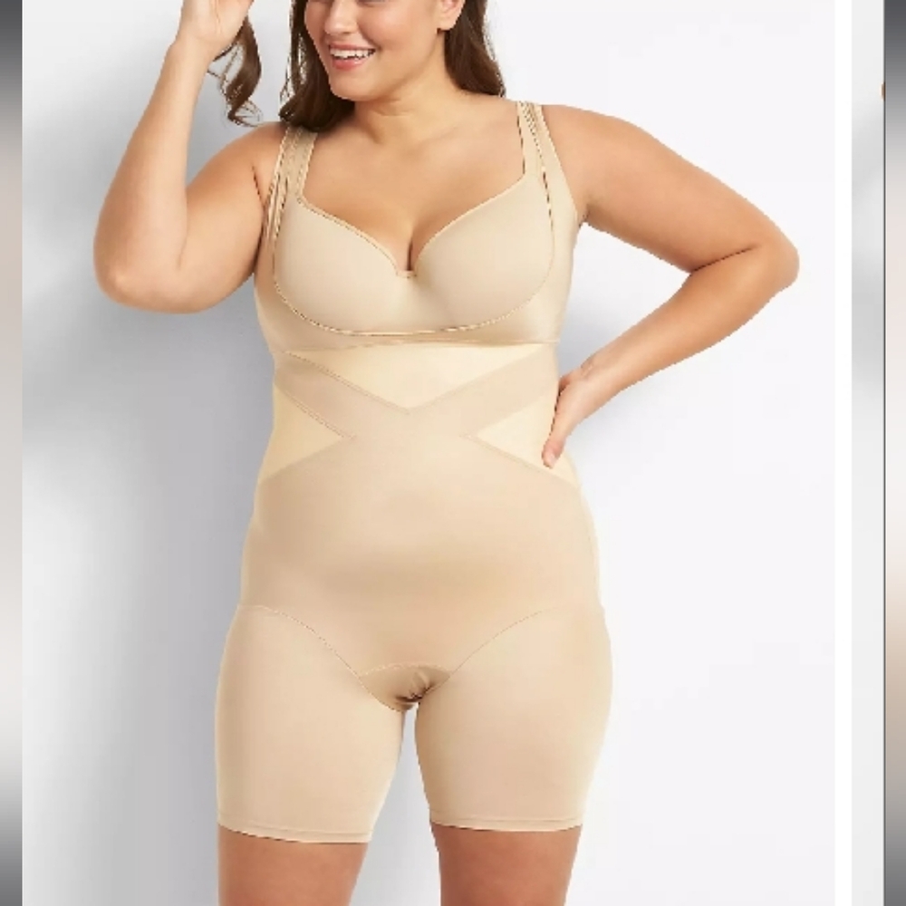 Cacique Women's Seamless Shapewear Bodysuit - Tan